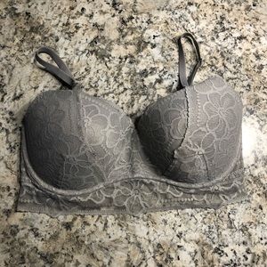 VS Pink Grey Lacey Bralette